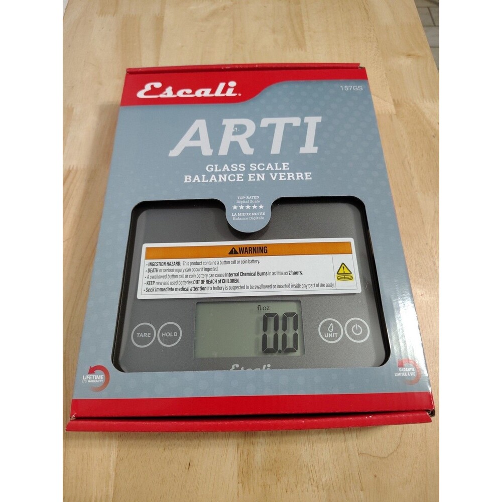 EscaliArti Glass Digital Food Scale Gray Countertop New In Box XL Display 157GS